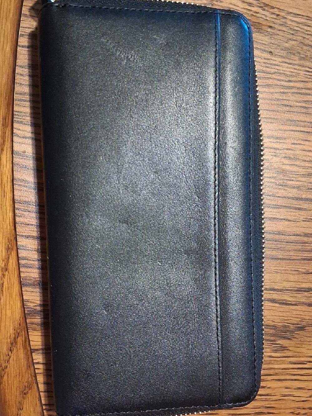 kate spade Black Leather Zip-Around Wallet with Striped Interior - Picture 3 of 4